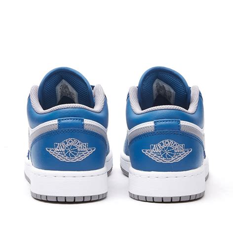 Air Jordan 1 Low Bg True Blue And Cement Grey End