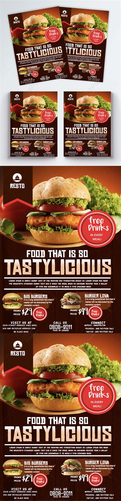 Tasty Burger Promotion Flyer Template Imagepicture Free Download