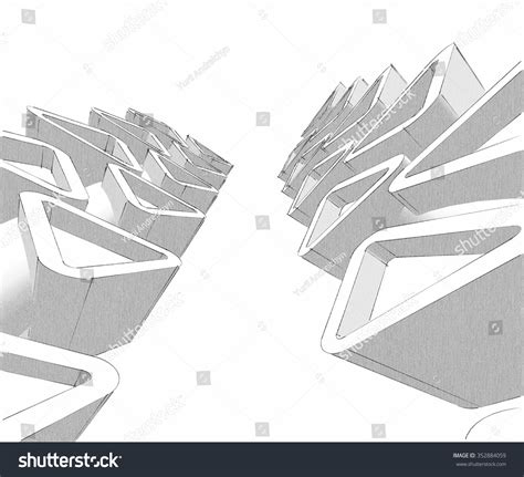 Futuristic City Sketch Stock Illustration 352884059 | Shutterstock