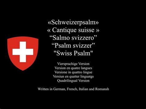 National Anthem Of Switzerland Swiss Psalm Quadrilingual Version Hajimé Sasaki Chords