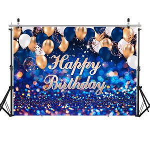 Amazon LYCGS 8X6FT Royal Blue Backdrop Navy Blue And Gold Happy