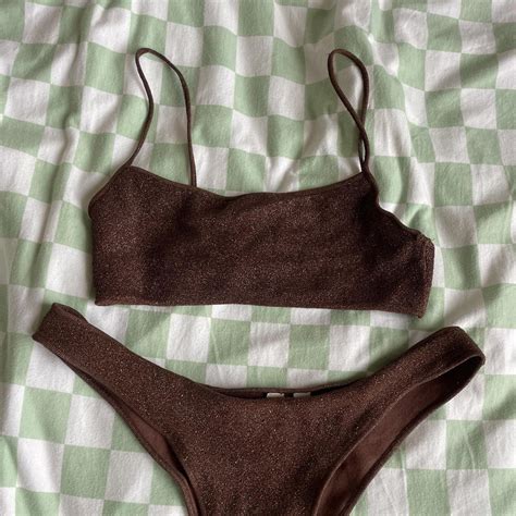 Bec And Bridge Sparkly Bikini Brown Only Worn A Few Depop