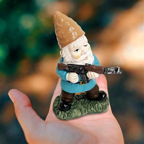 Perfectop 3pcs Military Soldier Garden Gnomes With Guns Ak47 Funny