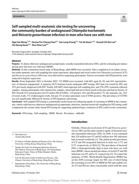 Self Sampled Multi Anatomic Site Testing For Uncovering The Community