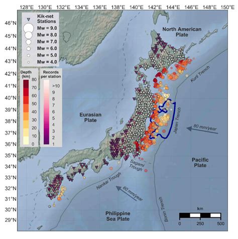 1: Plate boundaries and tectonic plates of Japan [Bird, 2003]. The gray ...