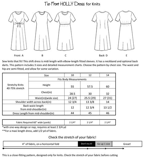 Girls Holly Shift Dress Sewing Pattern Tie Front Dress Pattern Beginner Knit Dress Nita Patterns