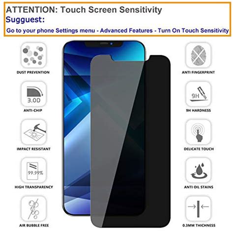 Lywhl 3 Pack For Iphone 12 Pro Max Privacy Screen Protector Tempered Glass Anti Spy Private