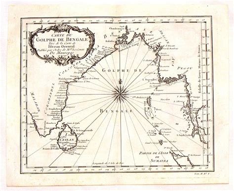 Carte Du Golphe De Bengale Tire De La Carte De L Ocean Oriental Old