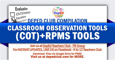 Classroom Observation Tools Rpms Tools The Deped Teachers Club