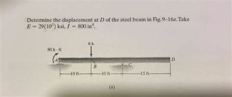 Solved Determine The Displacement At D Of The Steel Beam In Chegg