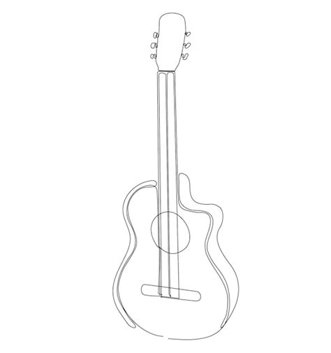 Ilustraci N De Vector De Dibujo De L Nea Continua De Guitarra Ac Stica