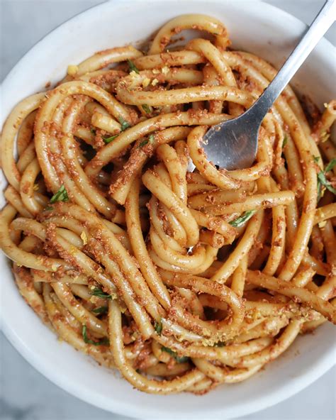 I Made Vegan Sun Dried Tomato Pesto With Thick Bucatini Pasta Rveganrecipes