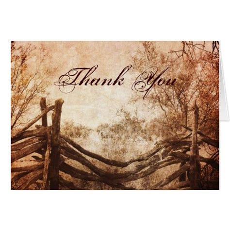 Vintage Farm Western Country Wedding Thank You Stationery Note Card