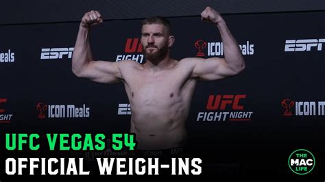 UFC Vegas 54 Jan Blachowicz Vs Aleksandar Rakic Official Weigh Ins