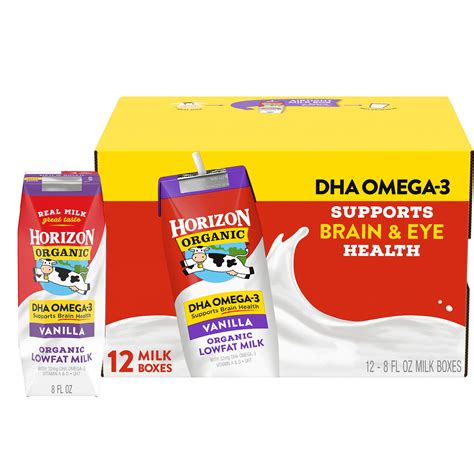 Horizon Organic Shelf Stable Low Fat Milk Boxes With Dha Omega