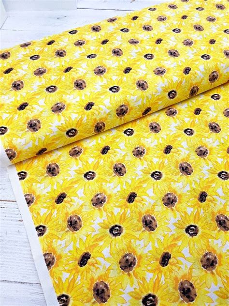 Sunflower Fabric Floral Fabric 100% Cotton Quilting Fabric | Etsy