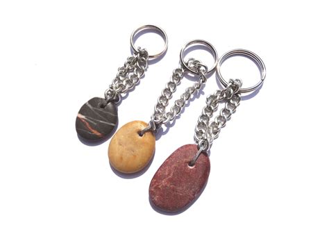 Stone Keychain Beach Stones Couples Keychain Pebble Keychain