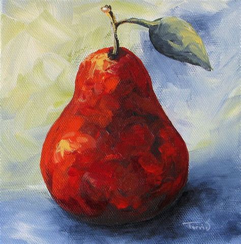 Torrie Smiley, Original Works of Art: Another Red Pear ~ New Small Pear Painting