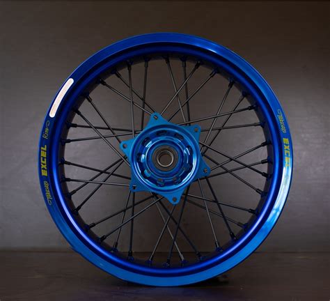 Excel Supermoto Wheels Blue NGR Hubs