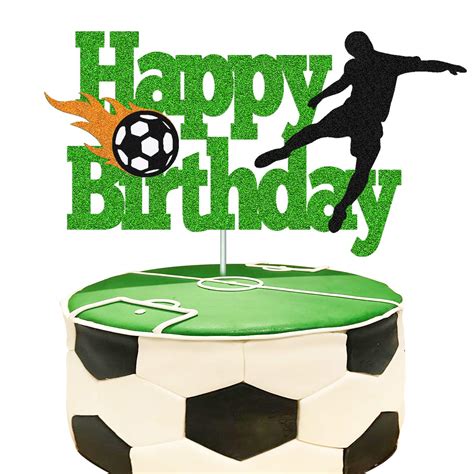 Buy Soccer Cake Topper Happy Birthday Sign Football Player Cake