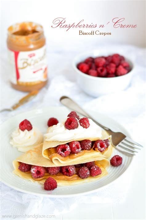 Raspberries N Creme Biscoff Crepes