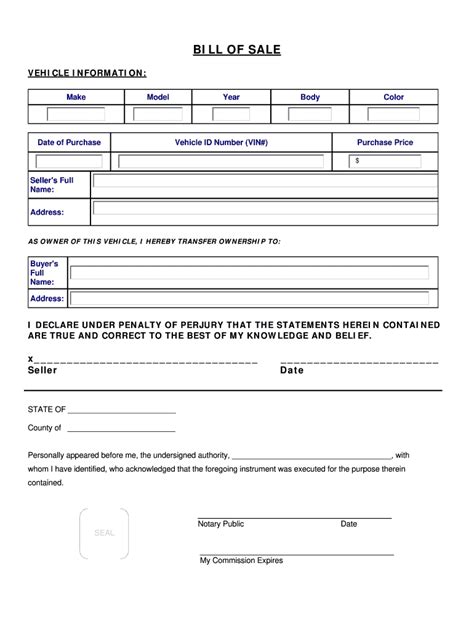 Bill Of Sale Tn Fill Online Printable Fillable Blank Pdffiller