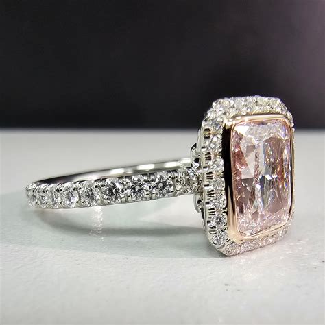 1.5ct Faint Pink Elongated Radiant Diamond Ring – Rare Colors