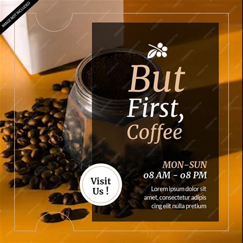 Premium PSD | Delicious coffee beans and cup coffee shop template menu