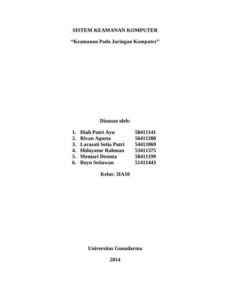 Pdf Sistem Keamanan Komputer Gunadarma Universitypuzulaikasari