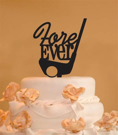 Fore Ever Golf Club Wedding Cake Topper Fore Ever Cake Topper Golfers