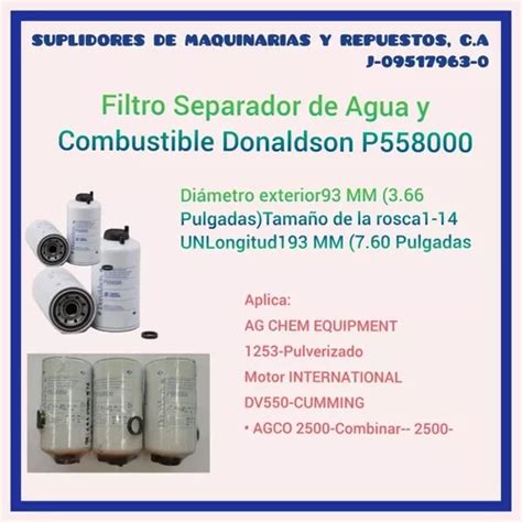 Filtro Separador E Agua Y Combustible Donaldson P558000 MercadoLibre