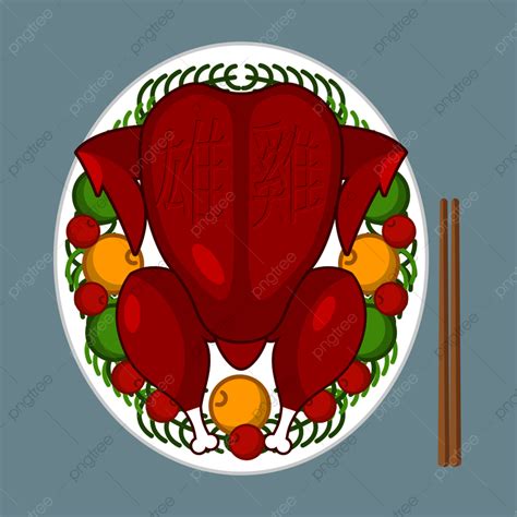 Chinese New Year Vector Hd Png Images Fried Rooster Symbol Of Chinese