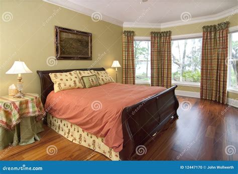 Bedroom With Waterfront View Stock Photo Image Of Horizon Home 12447170