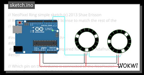 Neopixel Ring 3 Wokwi ESP32 STM32 Arduino Simulator