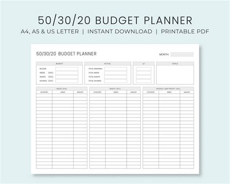 Monthly Budget Planner Rule Income Expense Money Management