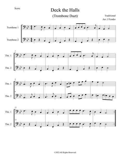 Deck the Halls by Pentatonix - Trombone Duet - Digital Sheet Music ...