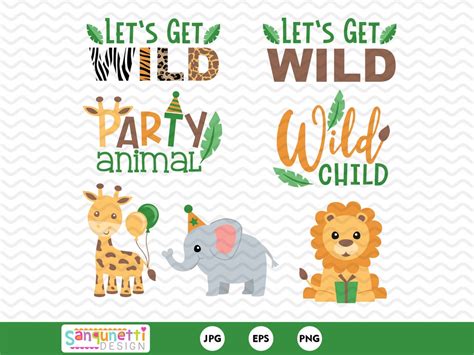 Party Animals Clipart, Birthday Clip Art Digital Art, Instant Download ...