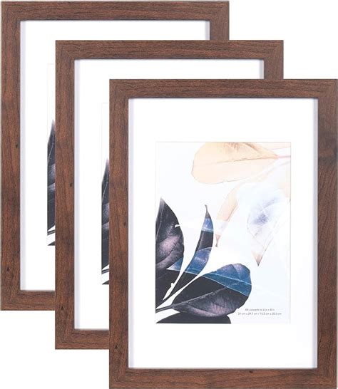 Walnut Wooden Picture Frame A4 With Mountset Of 3a4 Framea4 Picture