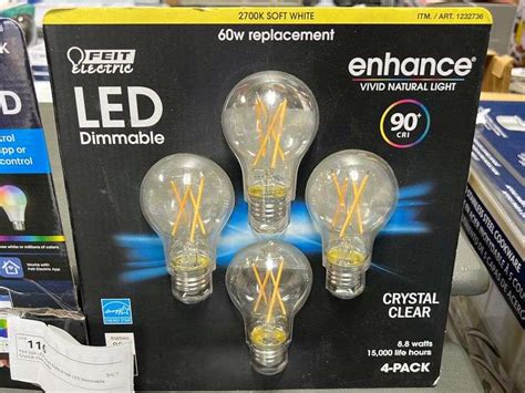 Feit 2pk LED Smart Bulbs & 4pk LED Dimmable Crystal Clear Bulbs - NW ...