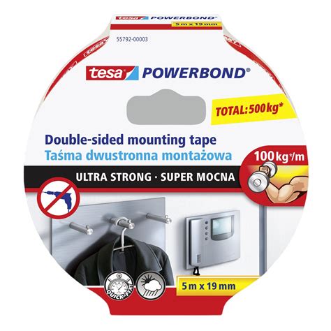 Banda Adeziva De Montare Cu Doua Fete Tesa Powerbond 5 M X 19 Mm