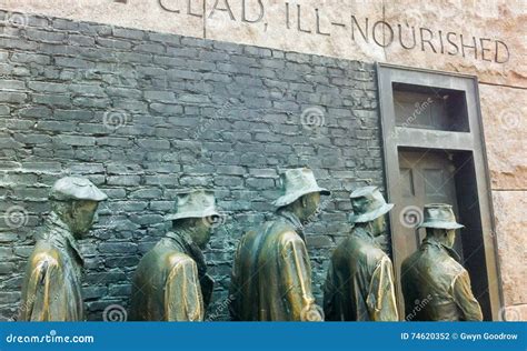 Depression Bread Line Sculpture At Franklin Delano Roosevelt Memorial