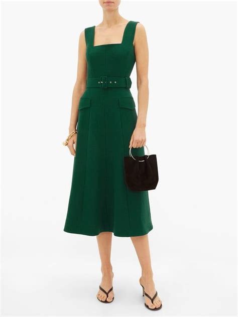 Petra Belted Wool Crepe Midi Dress Emilia Wickstead MATCHESFASHION