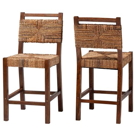 Bali And Pari Cordoba 23 7 In Natural Seagrass And Teak Wood Counter Stool Set Of 2 249 2p