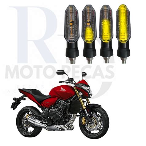 Kit Setas Led Universal V P S Sequencial Pisca Para Moto Honda Cb