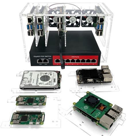 C4labs 8 Slot Cluster Cloudlet Stackable Cluster For Raspberry Pi5