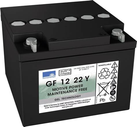 Batterie Plomb Gel 12 V 22 Ah GNB Sonnenschein GF 12 022 Y C Amazon Fr