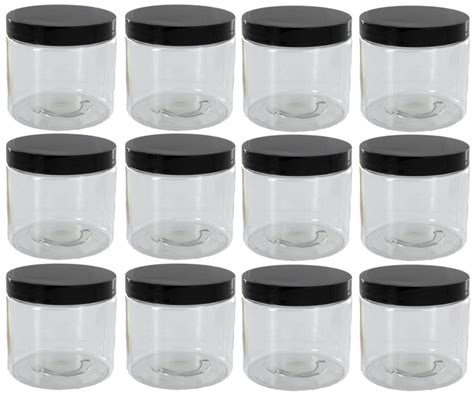 Clear Jars 2oz With Lid 12 Pack Round PET Plastic Jar Etsy