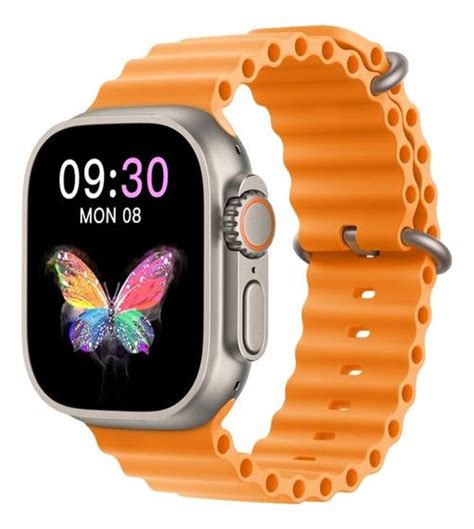 Relogio Smartwatch Inteligente Rosa Hw68 Ultra Mini 41mm Duas Pulseiras