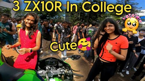 Cute Girls College Reactions And Boys Crazy Reactions On Loudest Zx10r💚