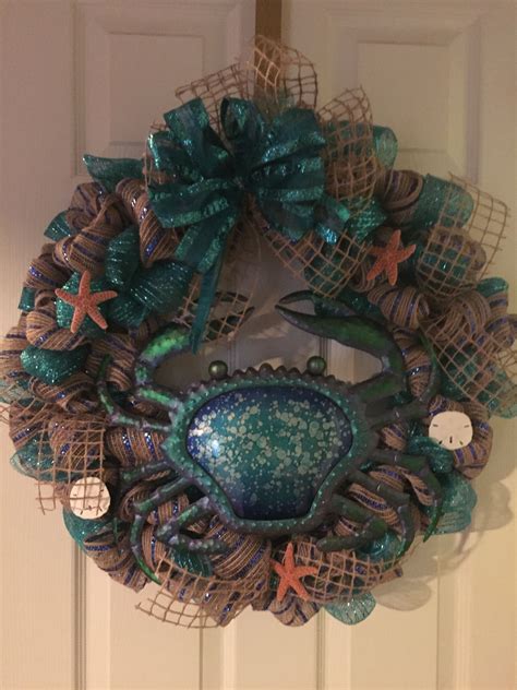 Bluecrab Wreath Wreath Making Diy Wreath Beach Wreaths Tropical